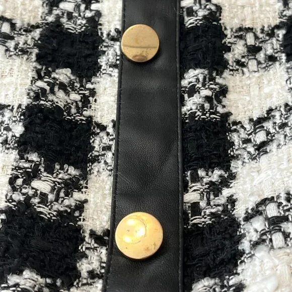 Zara TRF Black White Tweed Check Mini Dress NWT Size Small - Picture 9 of 9